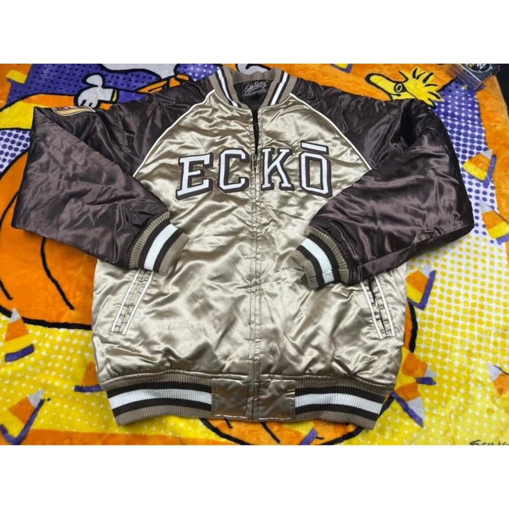 Ecko Unltd. Varsity Bomber Jacket brown men’s medium